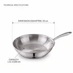Triply Stainless Steel Fry Pan | Induction Compatible