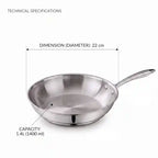 Triply Stainless Steel Fry Pan | Induction Compatible