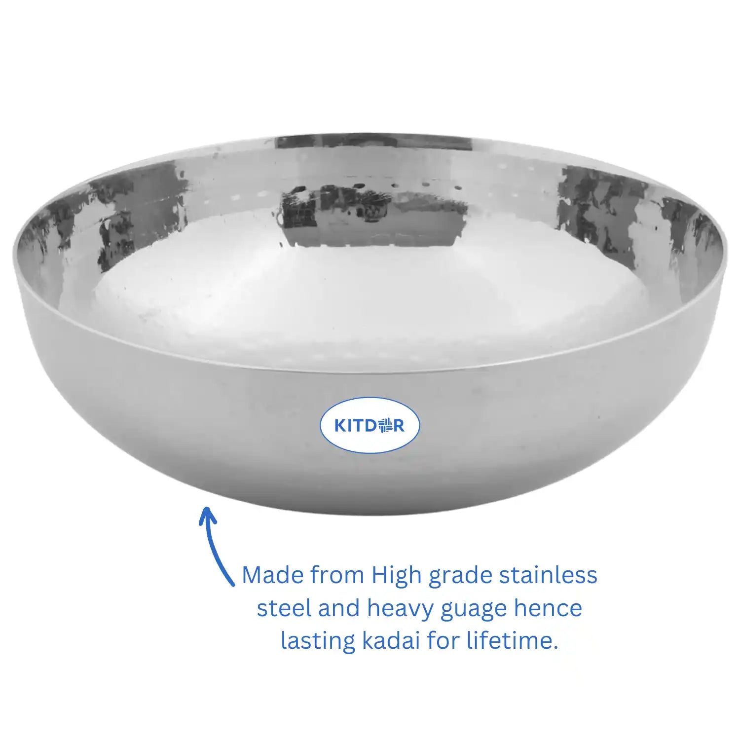 hammered stainless steel kadai​