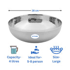 Heavy Bottom Stainless Steel Kadai (Hammered Tasla) without Handle