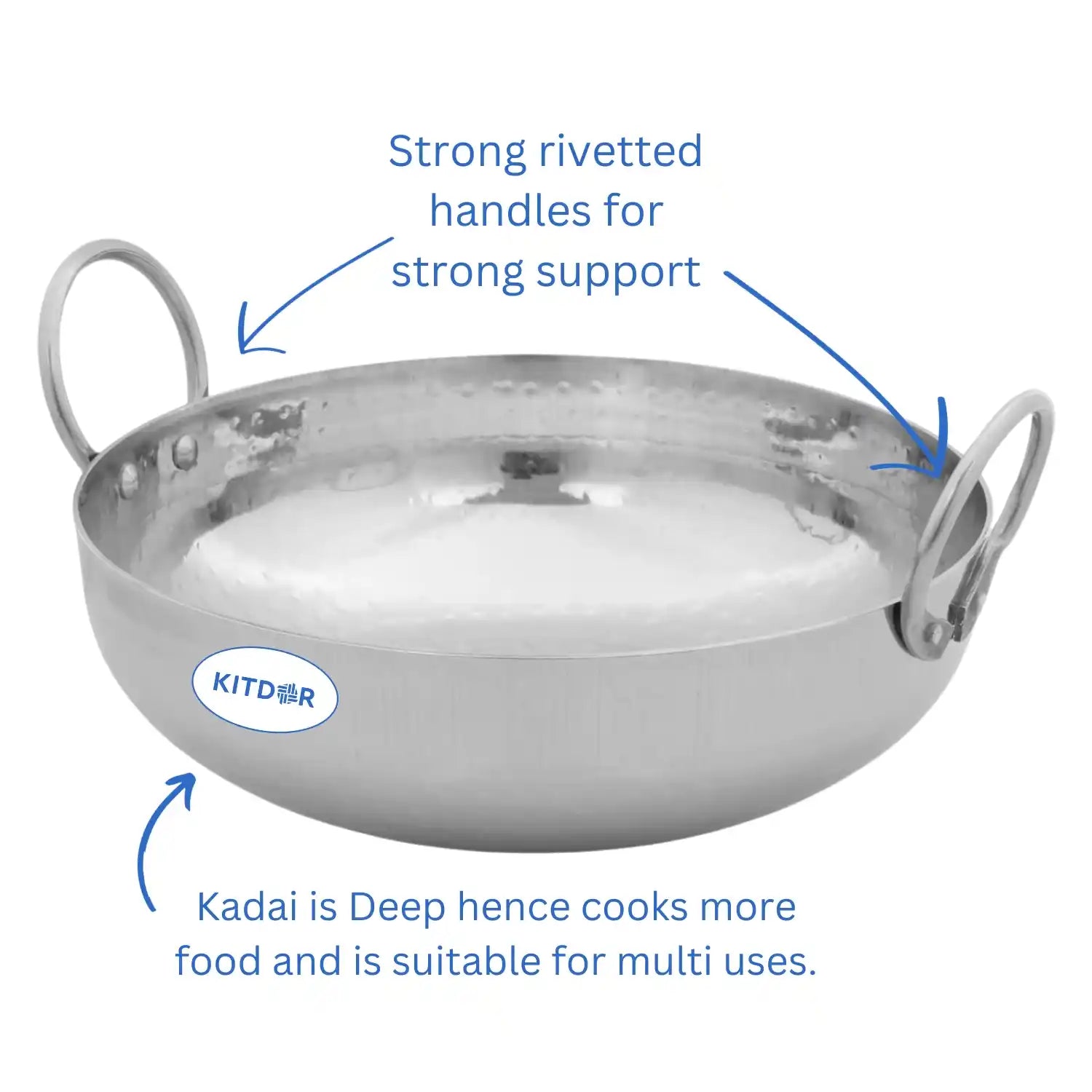 hammered stainless steel kadai​