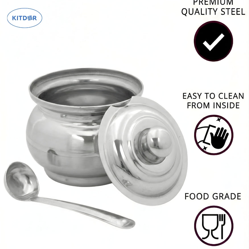 Steel ghee pot