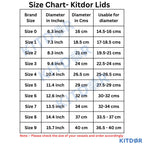 Kitdor Lids size chart