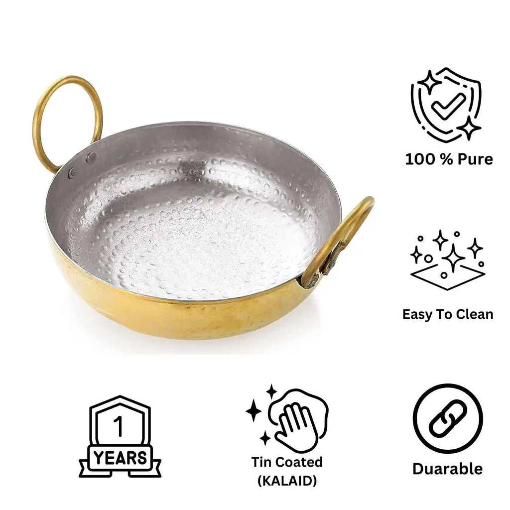 brass kadai with kalai