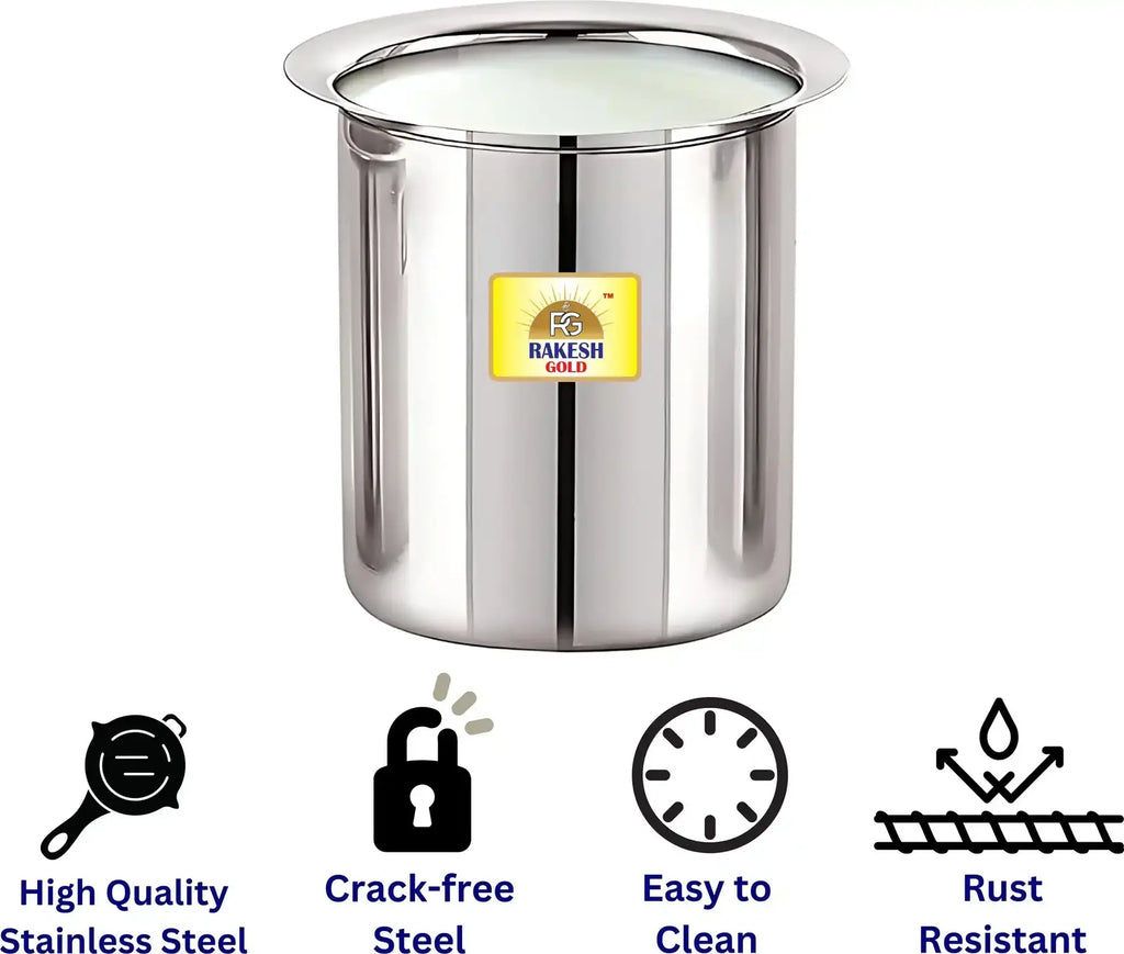 Premium stainless steel milk tope by Rakesh Gold – strong, durable, and perfect for everyday cooking.