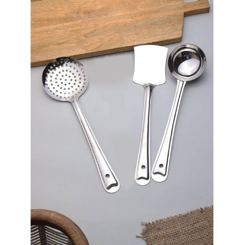 Stainless steel service utility spoon set