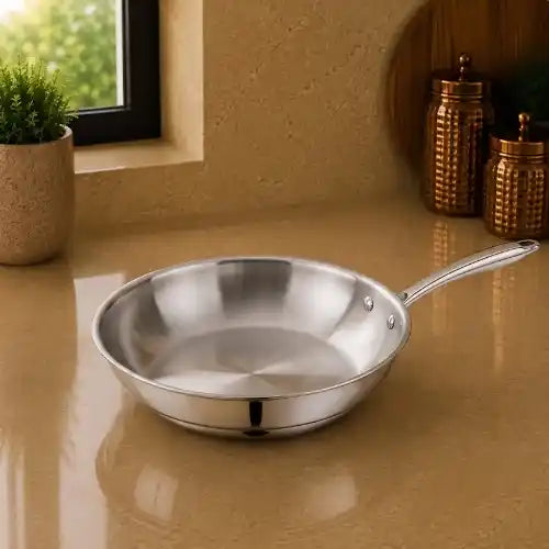 Triply Stainless Steel Fry Pan | Induction Compatible