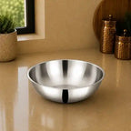 Stainless steel tasla for cooking sabji, preparing vegetables and everyday Indian kitchen use.