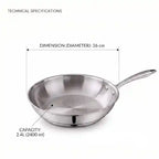 Triply Stainless Steel Fry Pan | Induction Compatible