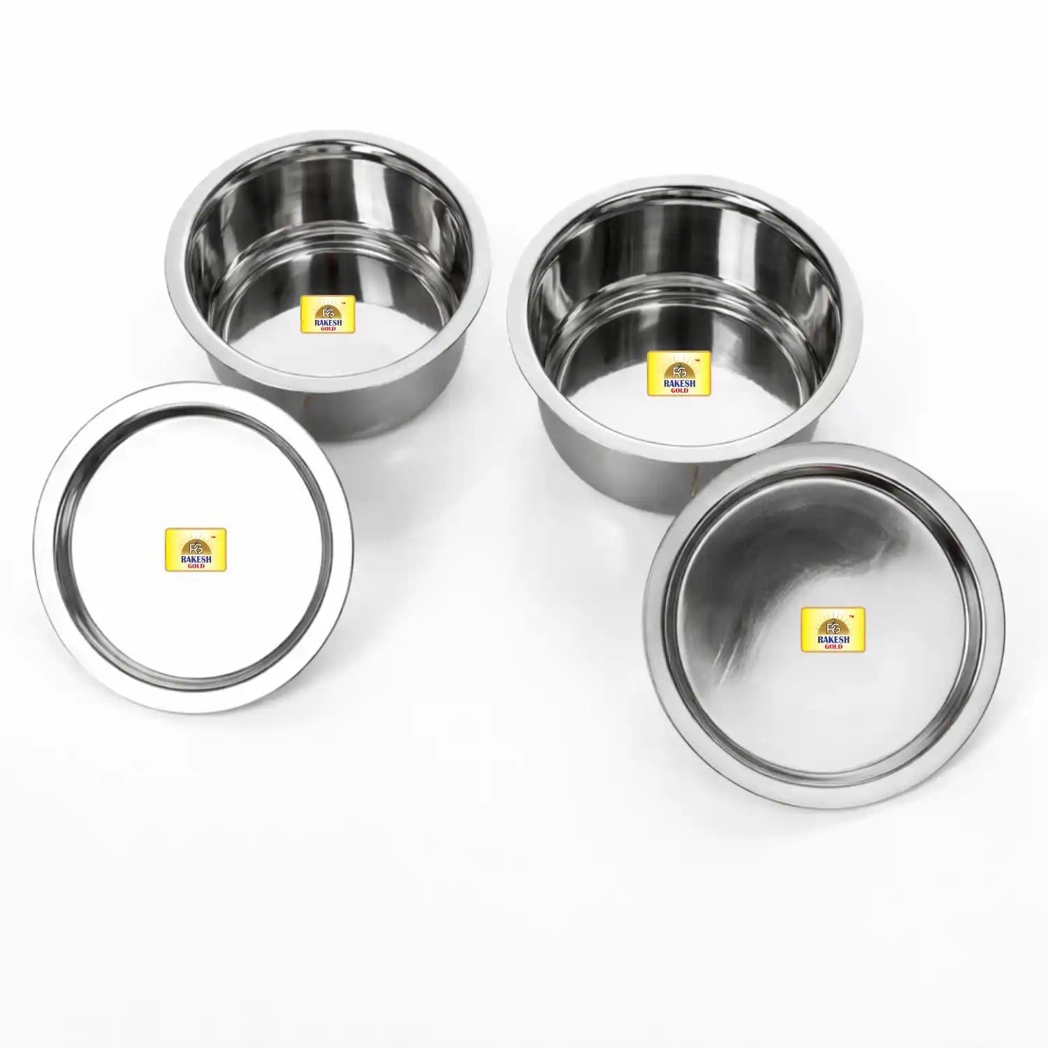 Rakesh Gold Stainless Steel Tope Set of 3