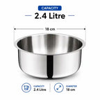Triply Stainless Steel Tope Without Lid | 3 Layer Cooking Pot for Sabji