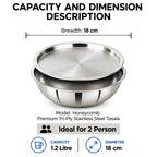 Premium Tri-Ply Stainless Steel Tasla with Toughened Glass Lid