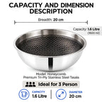 Gem Rajesh Premium Triply Stainless Steel Tasra with lid for Cooking