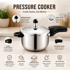 Stainless Steel Pressure Cooker | Heavy Gauge Induction Base Pressure Cooker
