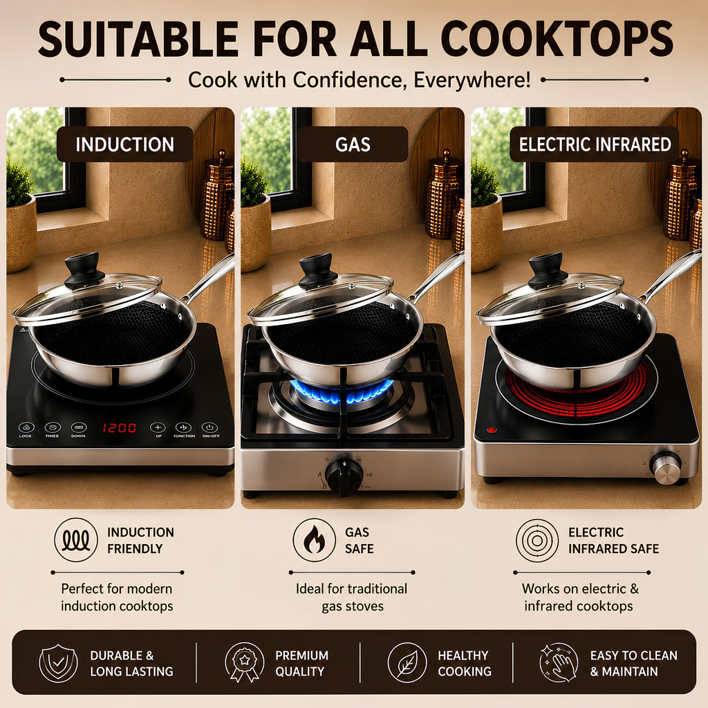 Gem Rajesh Triply Stainless Steel Fry Pan | Mini Series