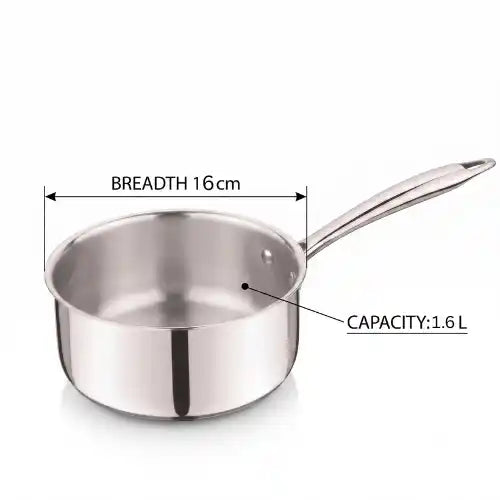 Gem Rajesh Triply Stainless Steel Saucepan – Induction Compatible Cookware