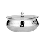 Stainless Steel Olive Hammered Handi with Lid