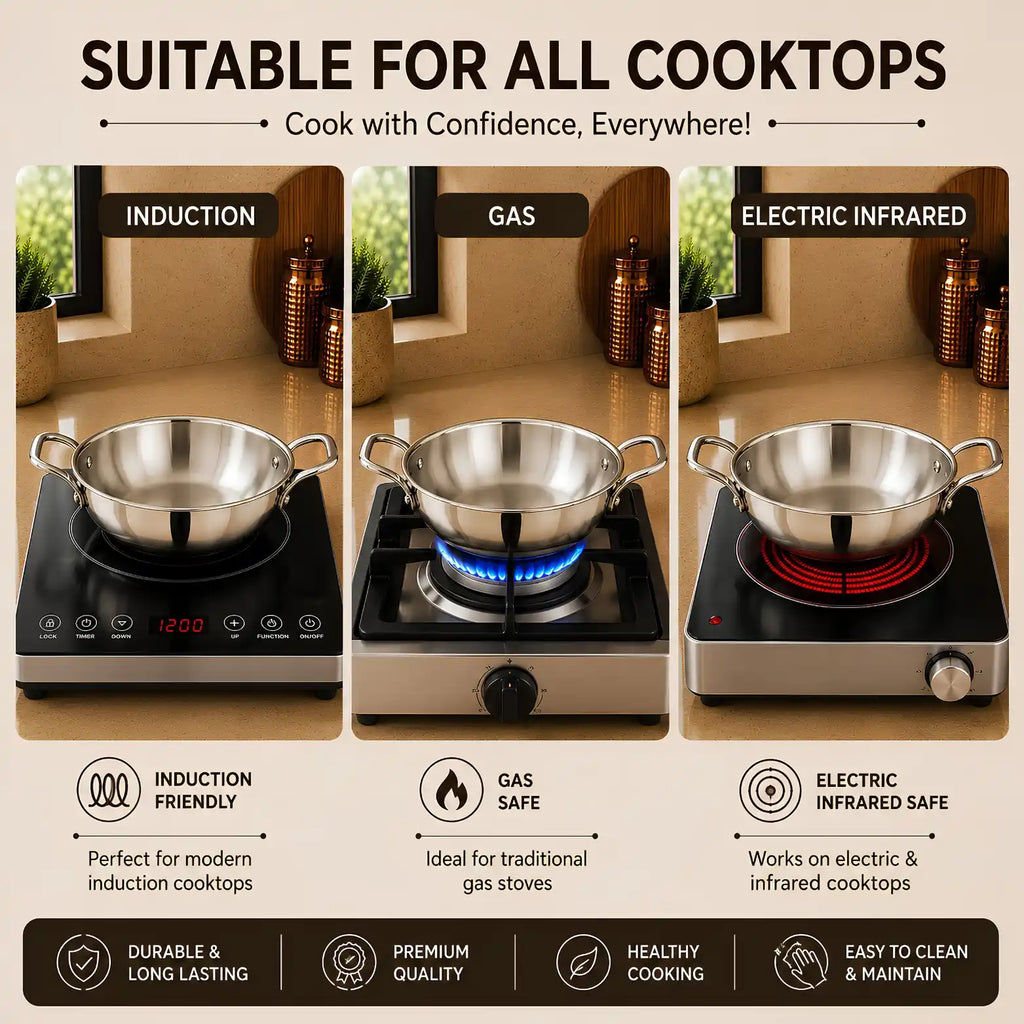 Gem Rajesh Triply Stainless Steel Mini Kadai | Mini Series