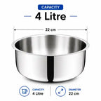 Triply Stainless Steel Tope Without Lid | 3 Layer Cooking Pot for Sabji
