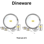 Stainless steel thali set of 2 with 'Himalaya' branding on a white background
