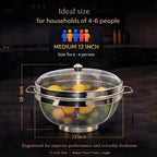 Rakesh Gold Stainless Steel Fruit & Vegetable Basket with Mesh Cover