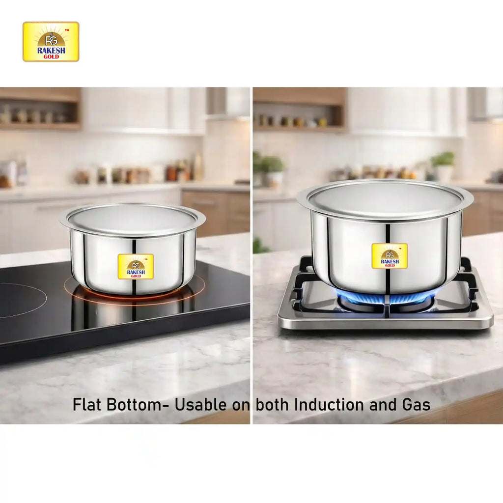 Rakesh Gold Stainless Steel Tope Set of 3