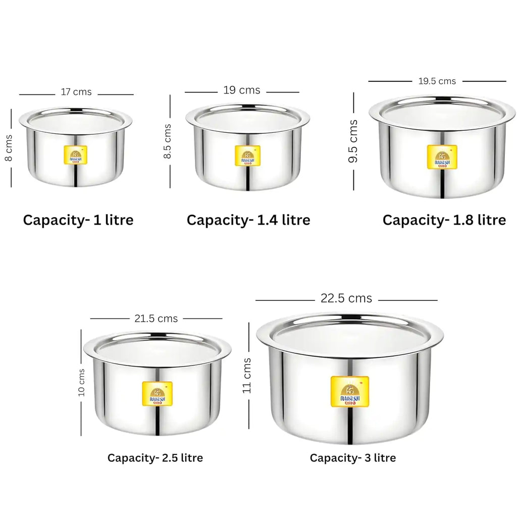Rakesh Gold Stainless Steel Tope Set of 3