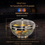 Rakesh Gold Stainless Steel Fruit & Vegetable Basket with Mesh Cover