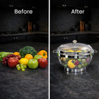 Rakesh Gold Stainless Steel Fruit & Vegetable Basket with Mesh Cover