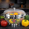 Rakesh Gold Stainless Steel Fruit & Vegetable Basket with Mesh Cover