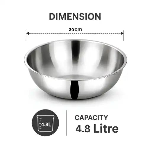 Stainless steel tasla for cooking sabji, preparing vegetables and everyday Indian kitchen use.