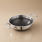 Triply Stainless Steel Kadhai without Lid Induction Bottom and Gas