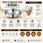 Gem Rajesh Triply Stainless Steel Kadhai Without Lid