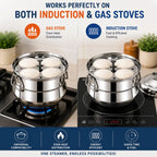 Stainless Steel Idli Cooker/Maker, 9/13 Idlis Gas Stove & Induction Compatible
