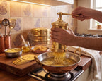 Pure Brass Sev Sancha Machine with Free 6 Different Jali for Making Different Types of Sevaiya, Sev, Gathiya Murukku, Chakli, Bhujia Etc