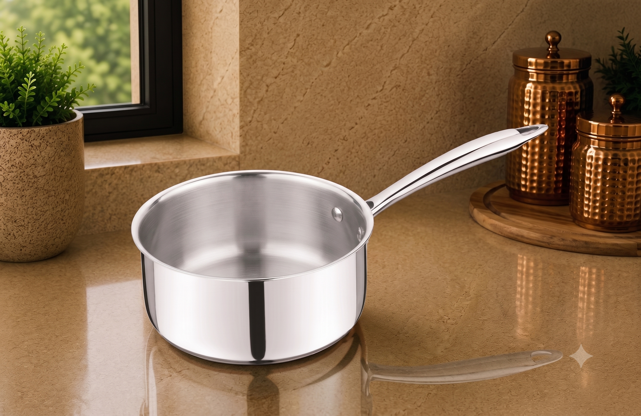 Triply Stainless Steel Saucepan – Induction Compatible Cookware