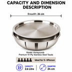 Premium Tri-Ply Stainless Steel Tasla with Toughened Glass Lid