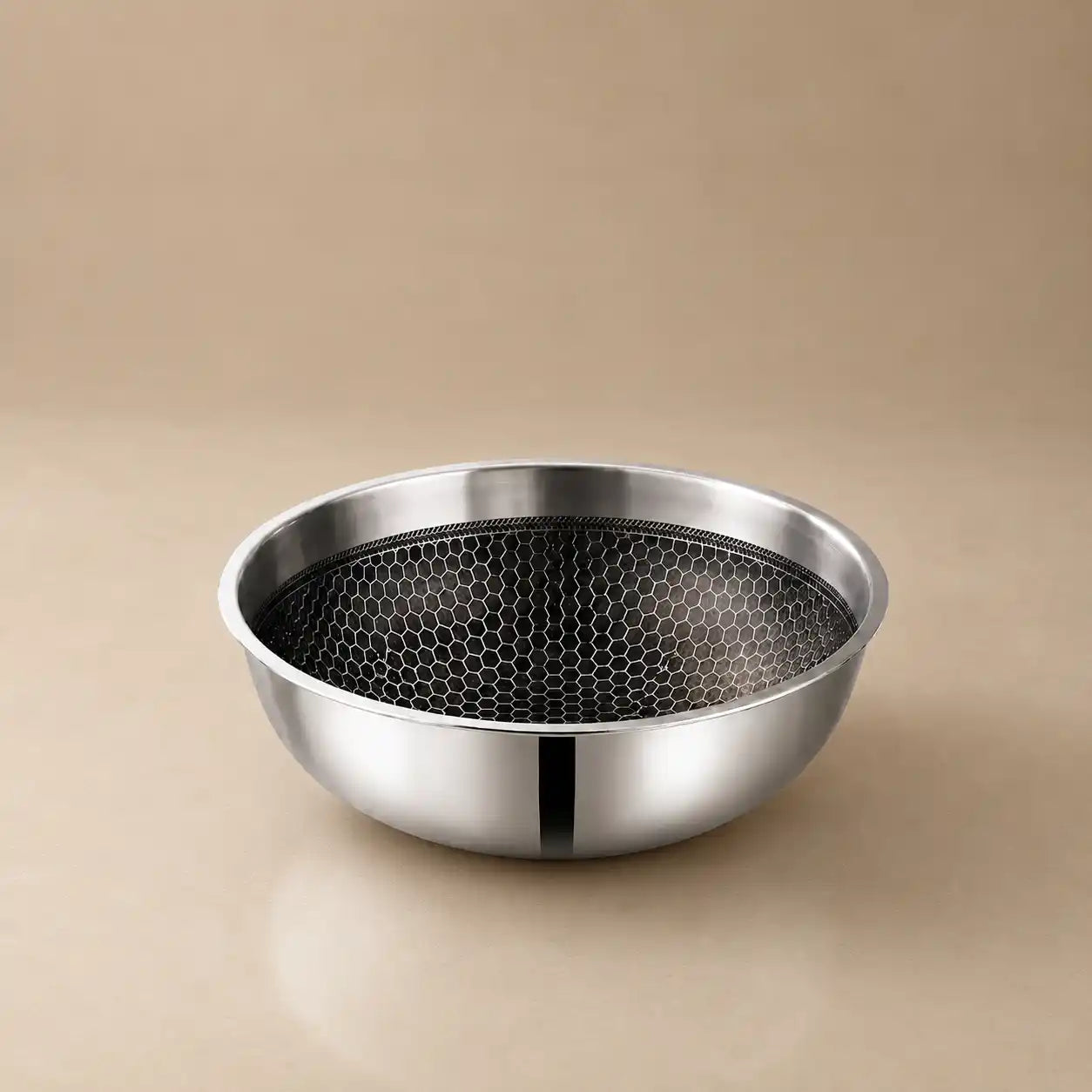 Tri-Ply Stainless Steel Kadai | Honeycomb Non-Stick Surface