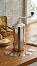 Stainless Steel Kitchen Press with 6 Jali Sev Sancha Machine