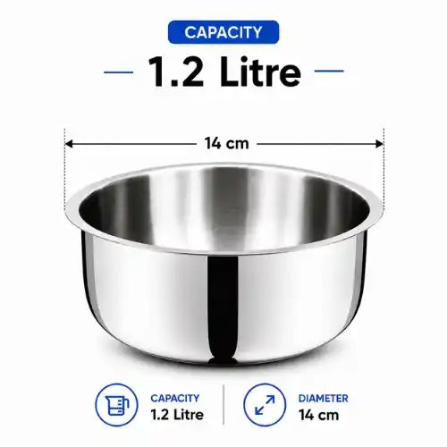 Gem Rajesh Triply Stainless Steel Tope with Flat Lid