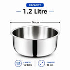 Gem Rajesh Triply Stainless Steel Tope with Flat Lid