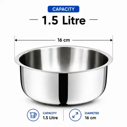 Gem Rajesh Triply Stainless Steel Tope with Flat Lid