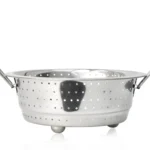Stainless steel stainer with stand and handle