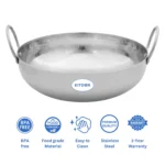 heavy bottom stainless steel kadai india​