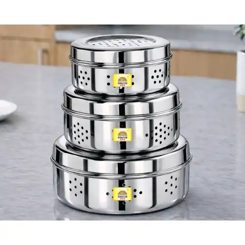 steel dabba , stainless steel dabba steel dabba with holes