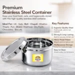 Long Stainless Steel Betha Storage Container for Kitchen - Image 3