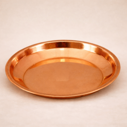 Pure Copper Pooja Thali Plate for Aarti & Rituals