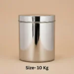 Premium stainless steel storage container with lid, mirror finish kitchen storage jar for tea, coffee, sugar and grains.