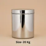Premium stainless steel storage container with lid, mirror finish kitchen storage jar for tea, coffee, sugar and grains.